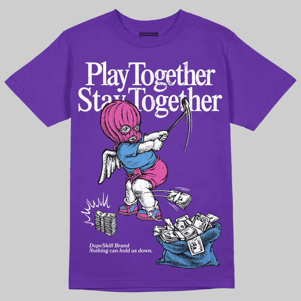 PURPLE Collection superstreetwear Purple T-shirt Play together,Stay together Graphic