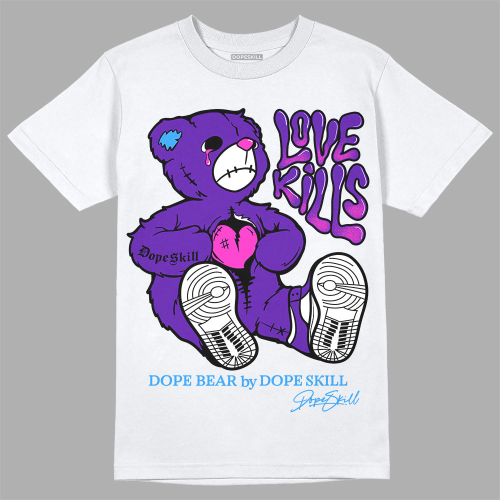 Dunk Purple Championship Court White superstreetwear T-Shirt Love Kills Graphic