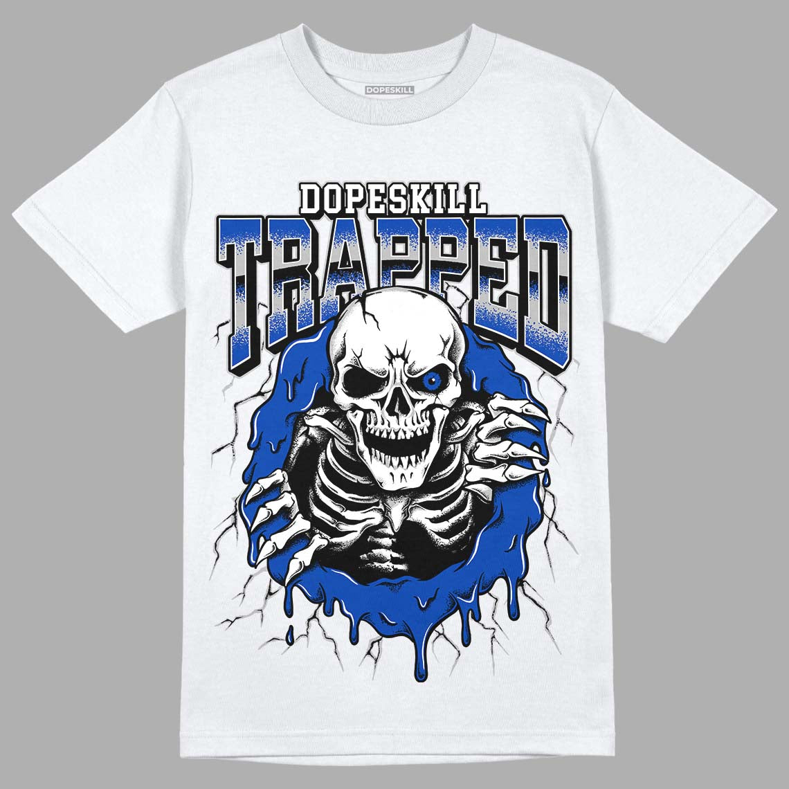 AJ 5 Racer Blue superstreetwear T-Shirt Trapped Halloween Graphic