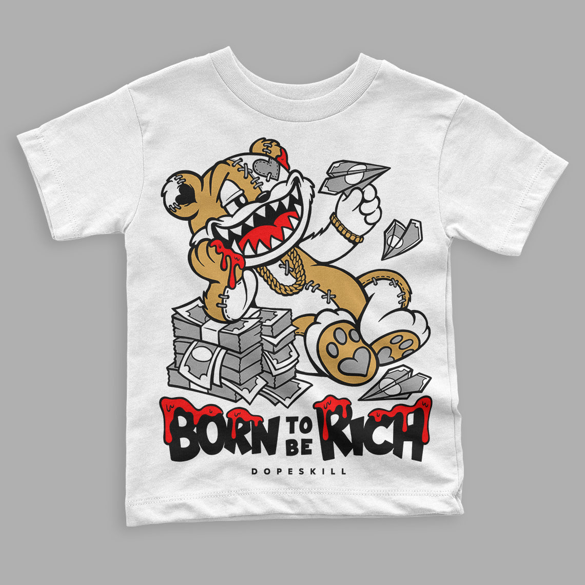 Gratitude 11s superstreetwear Toddler Kids T-shirt Born To Be Rich Graphic