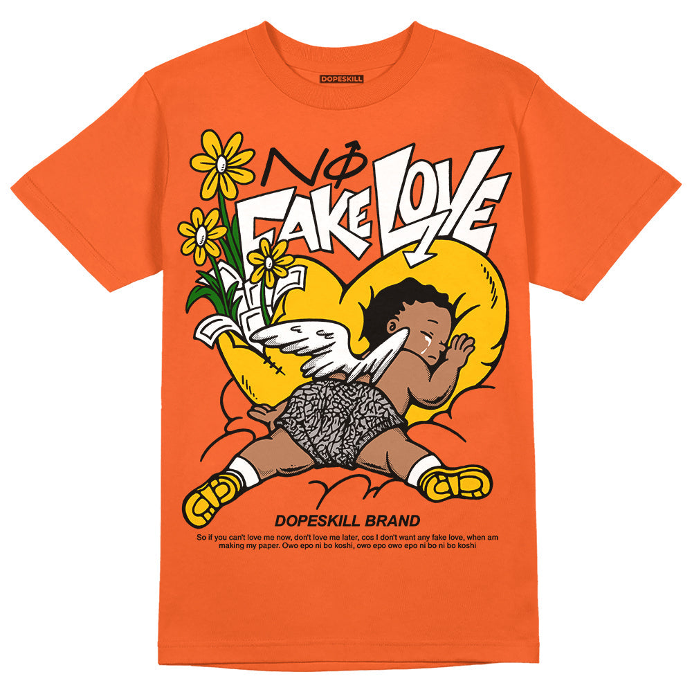 Georgia Peach 3s superstreetwear Orange T-shirt No Fake Love Graphic