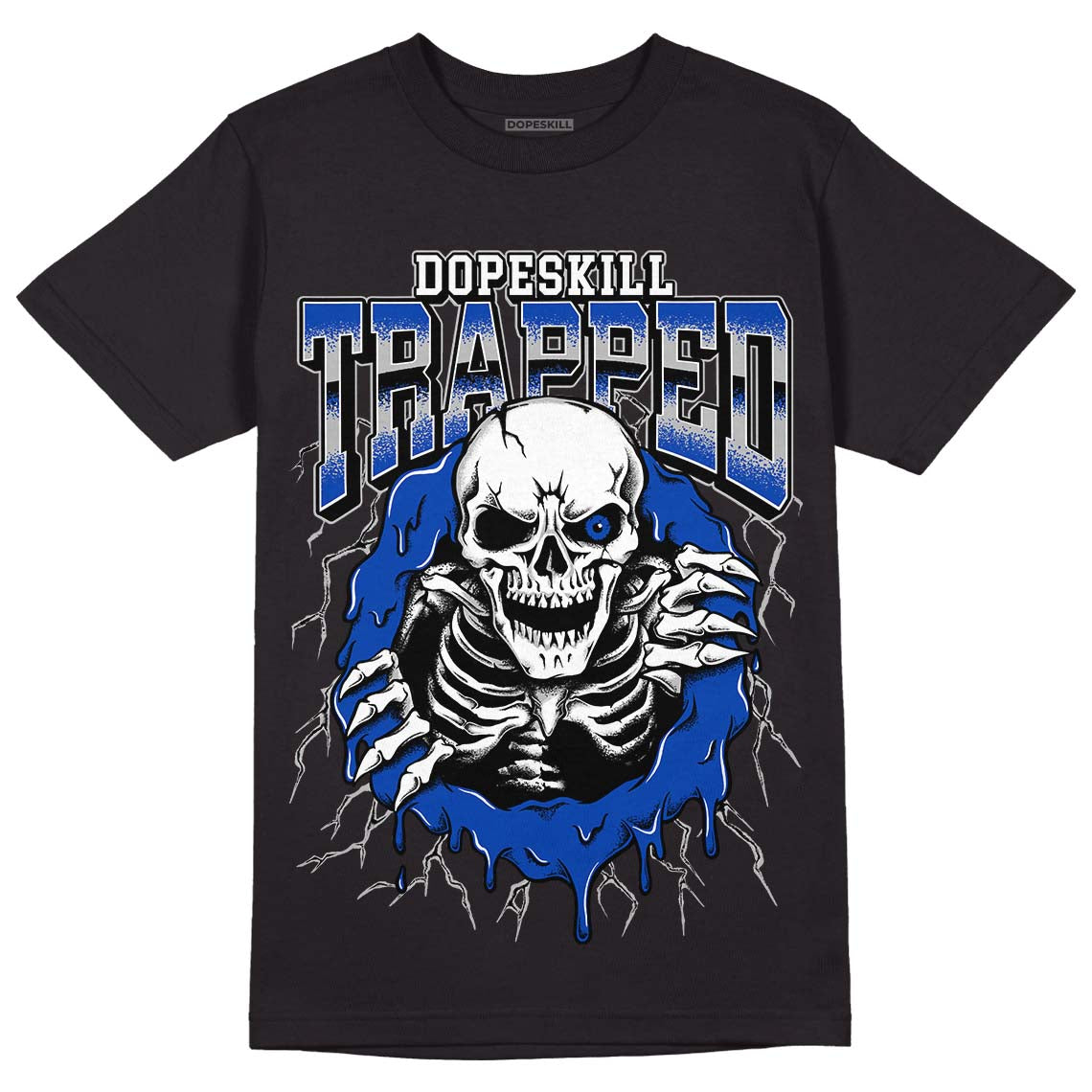 AJ 5 Racer Blue superstreetwear T-Shirt Trapped Halloween Graphic