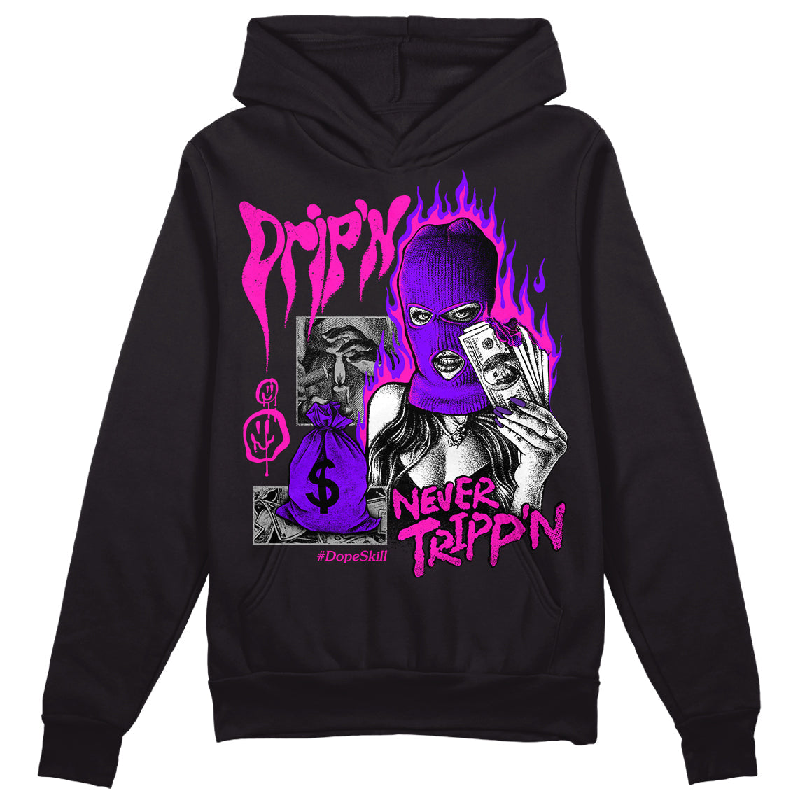 Dunk Active Fuchsia superstreetwear Hoodie Sweatshirt Drip'n Never Tripp'n Graphic