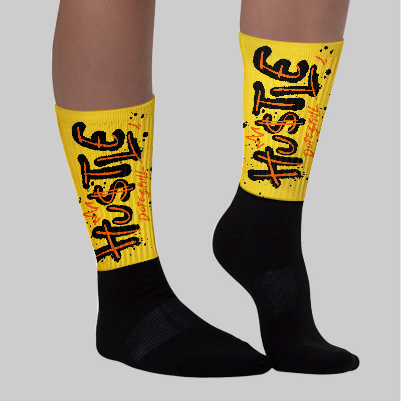 Black Tour Yellow AJ 4 Thunder superstreetwear Sublimated Socks Hustle Graphic