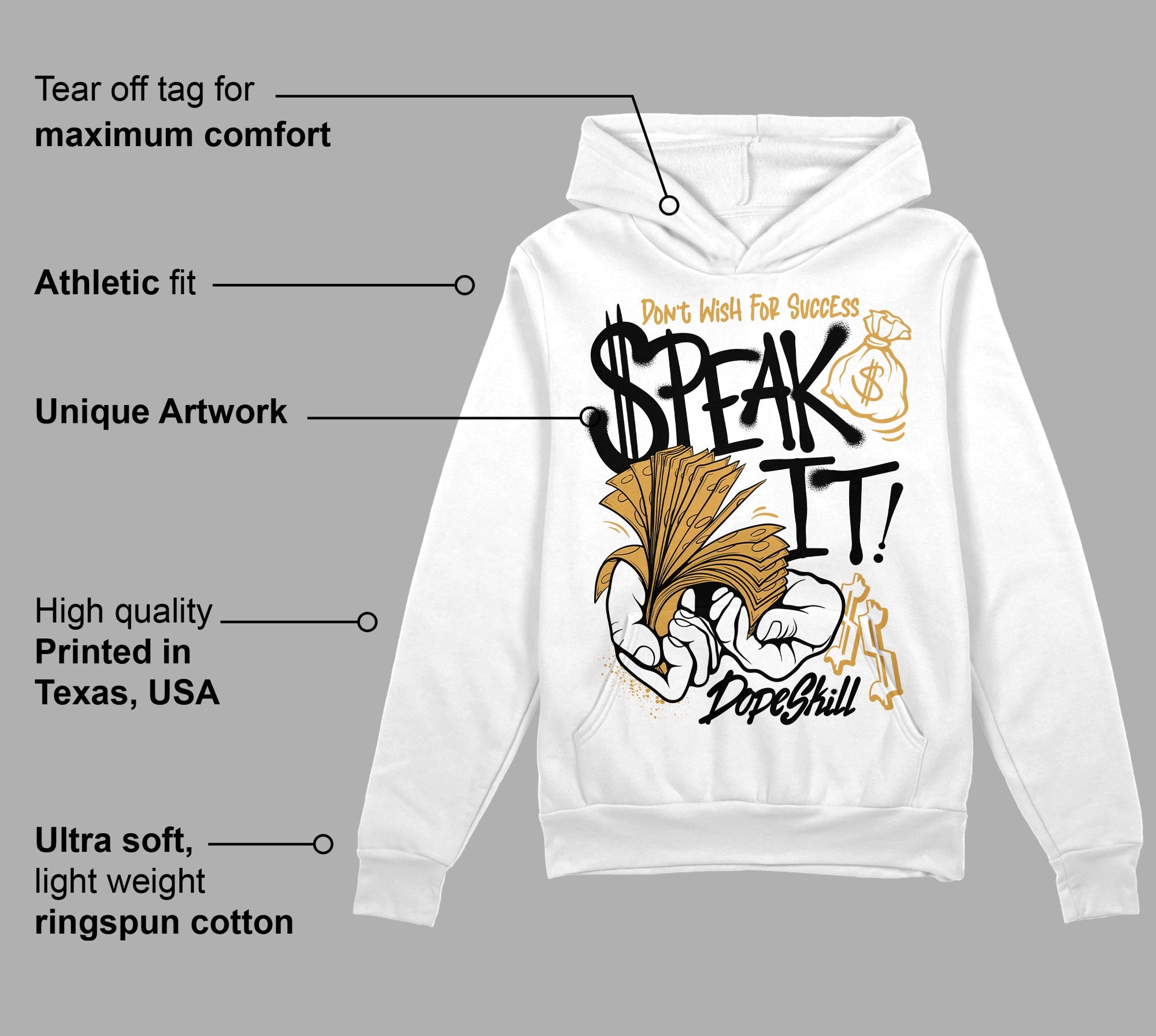 Gratitude 11s superstreetwear Hoodie Sweatshirt Speak It Graphic