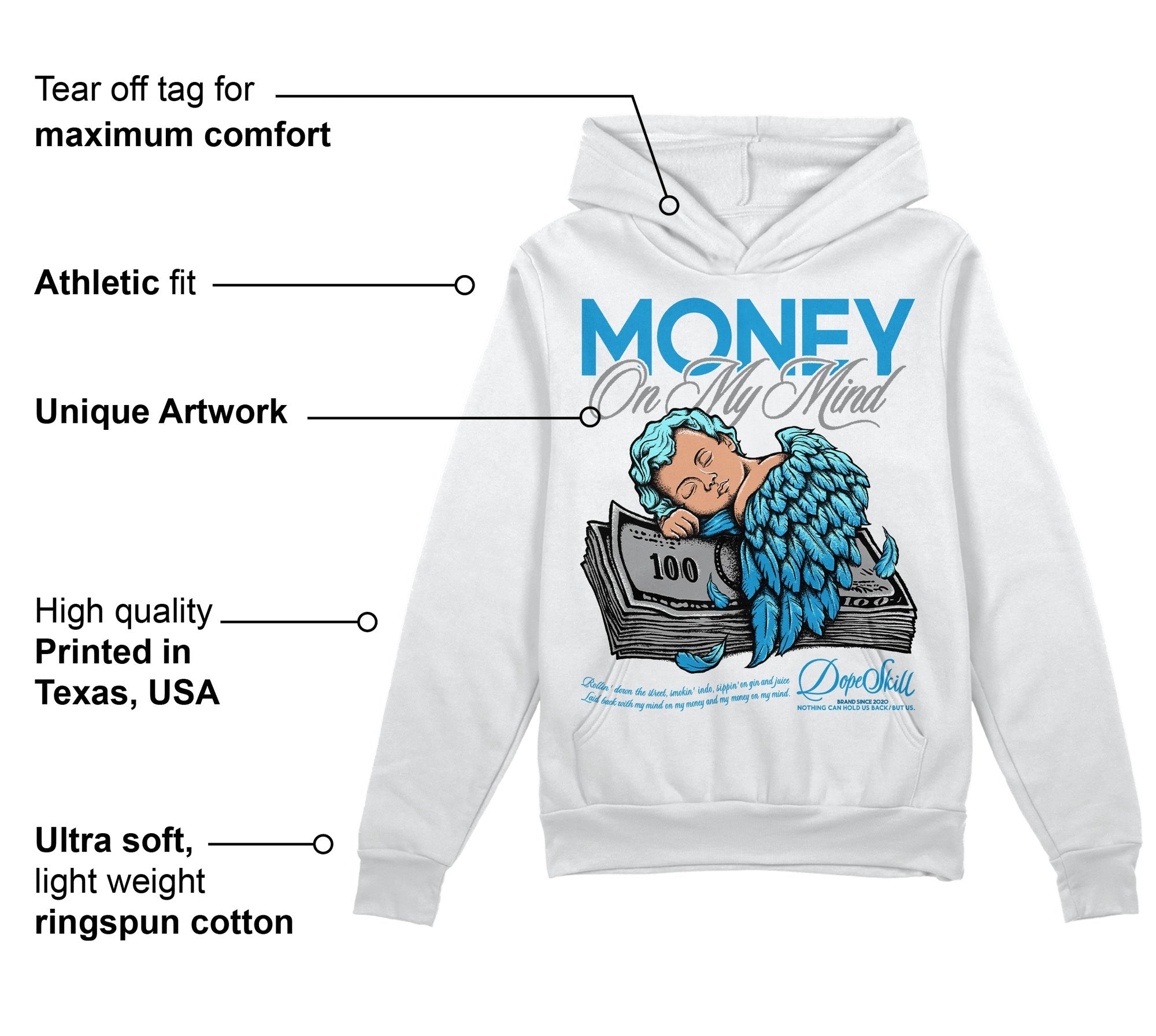 Military Blue 4s superstreetwear Hoodie Sweatshirt MOMM Graphic
