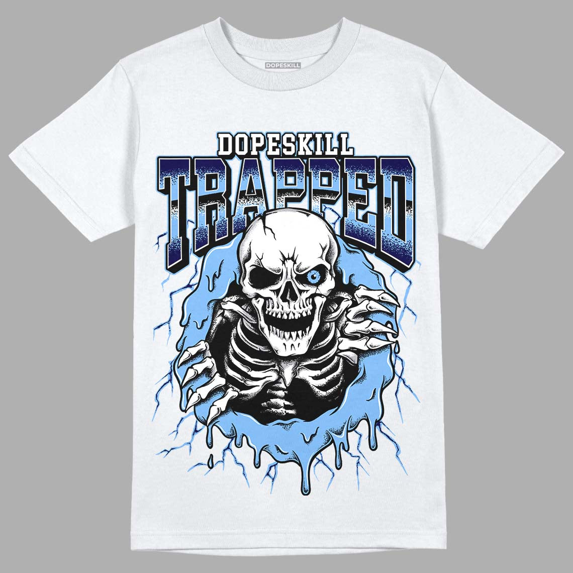 AJ 6 University Blue superstreetwear T-Shirt Trapped Halloween Graphic