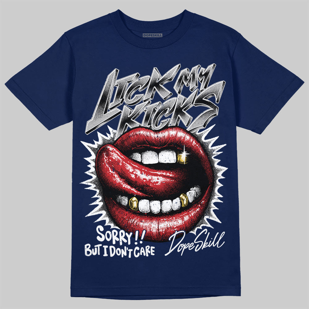 Summit White Navy 4s superstreetwear T-Shirt Lick My Kicks Graphic