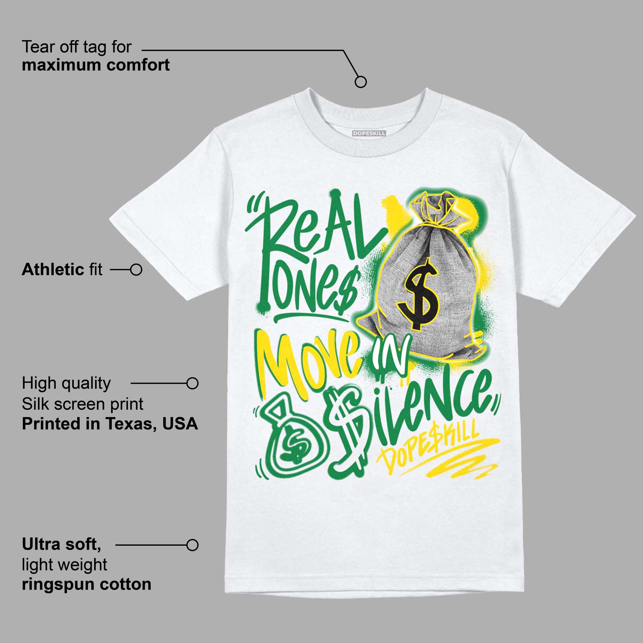 Dunk Low Reverse Brazil superstreetwear T-Shirt Real Ones Move In Silence Graphic