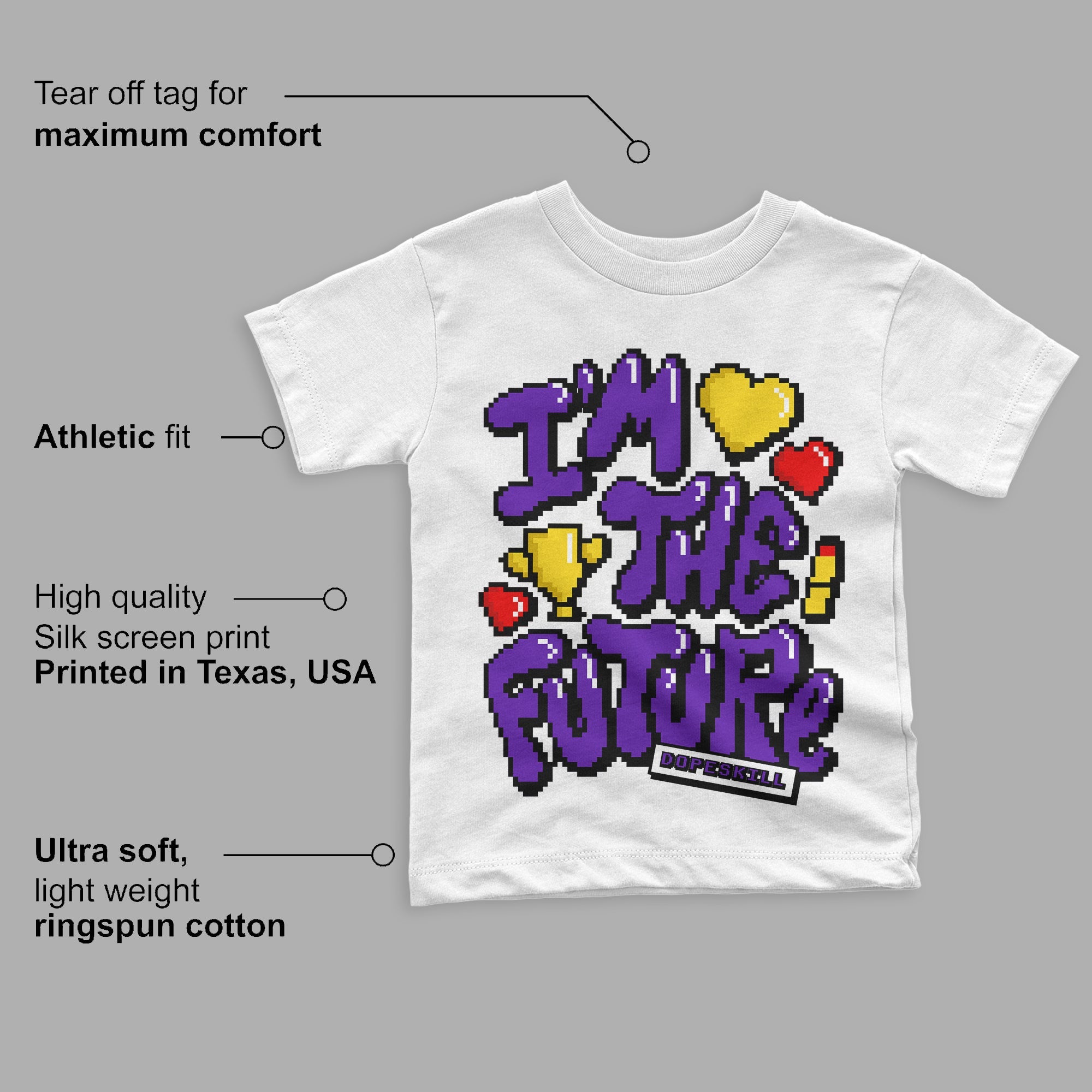 Court Purple 13s superstreetwear Toddler Kids T-shirt I'm The Future Graphic