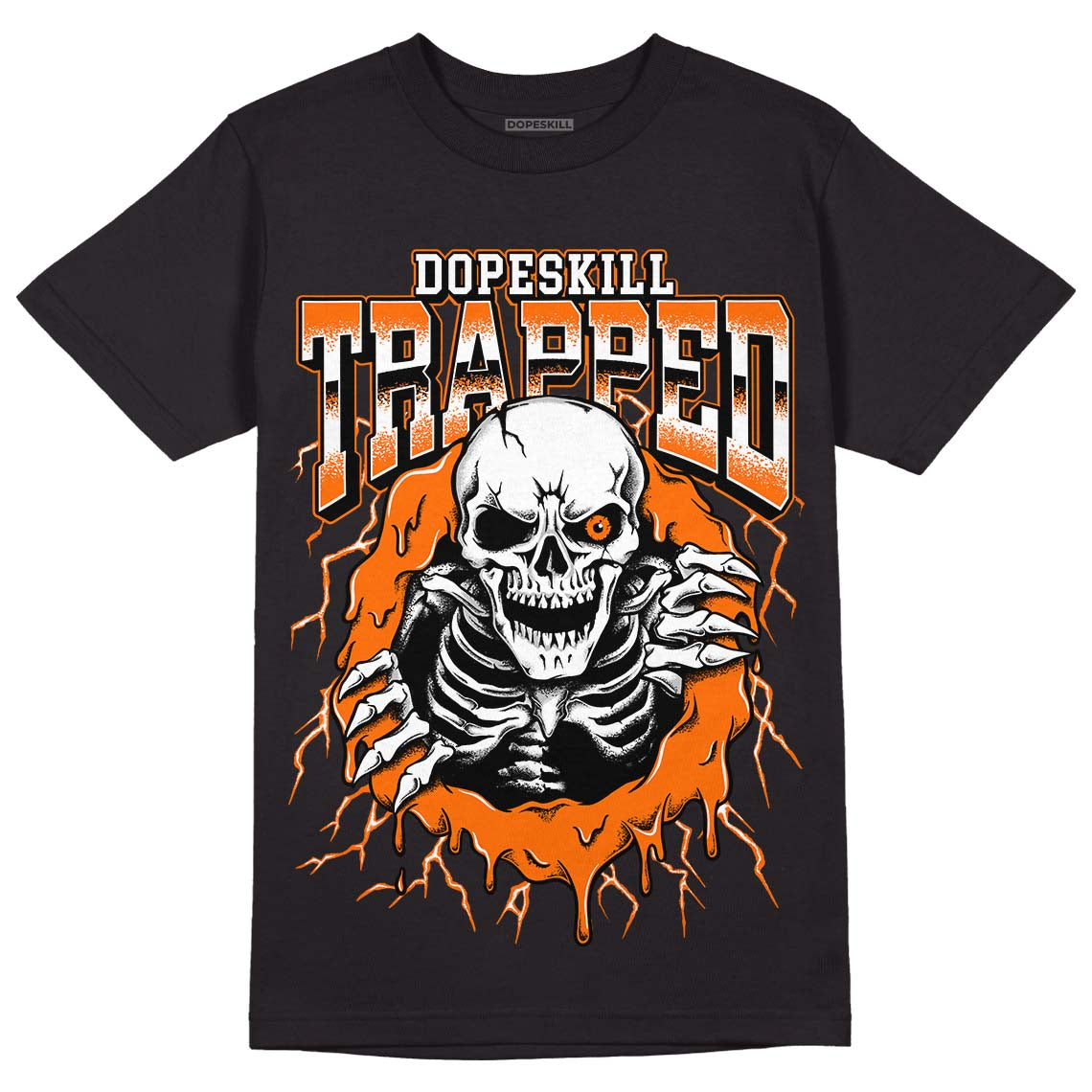 Orange Black White superstreetwear T-Shirt Trapped Halloween Graphic
