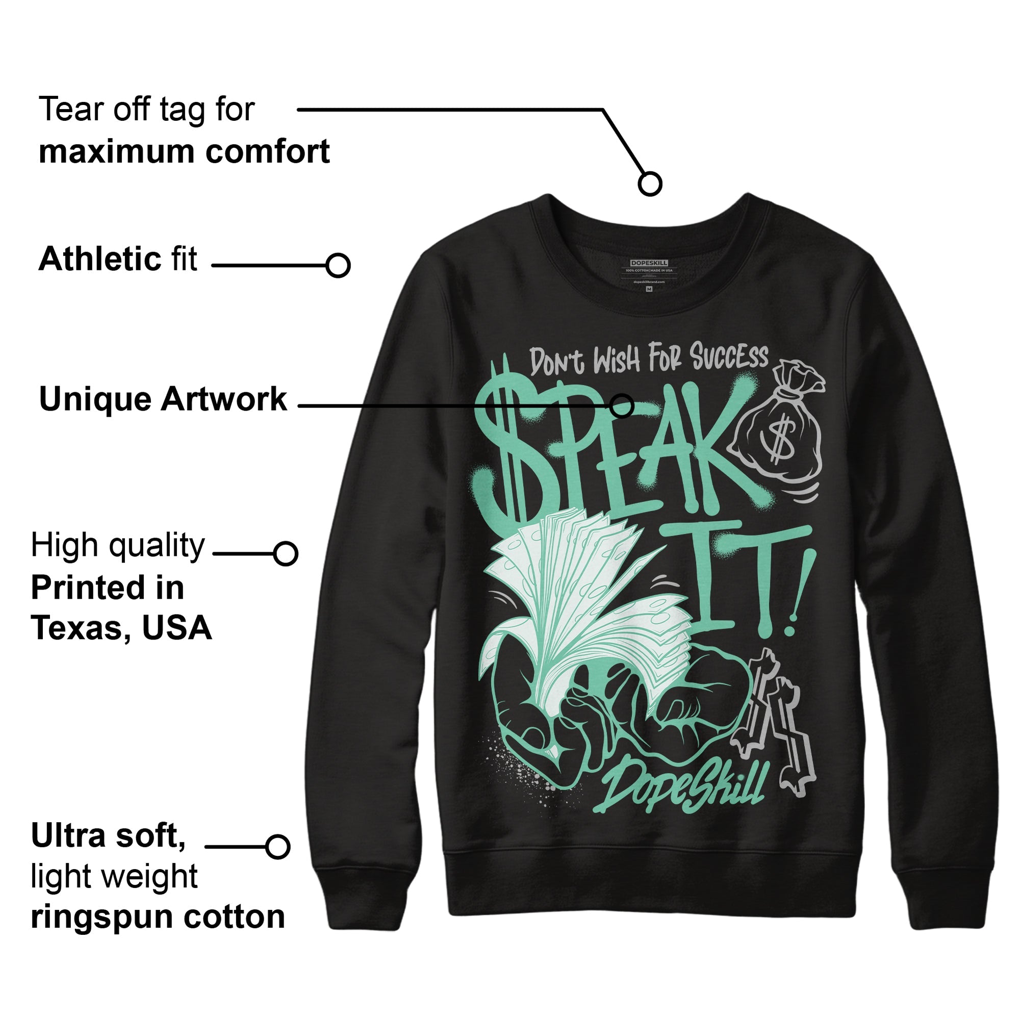 Green Glow 3s superstreetwear Sweatshirt Speak It Graphic