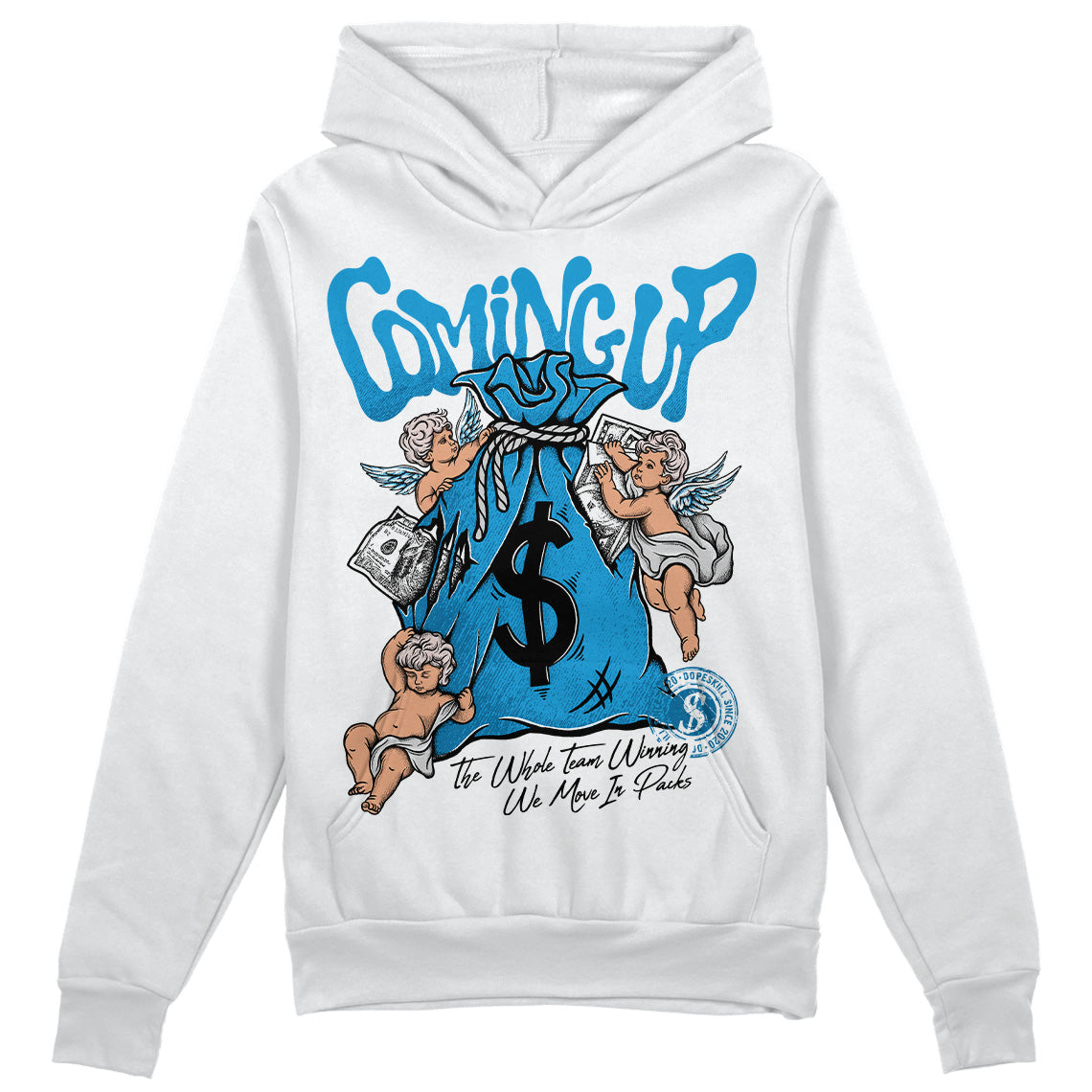 Military Blue 4s superstreetwear Hoodie Sweatshirt Money Bag Coming Up Graphic