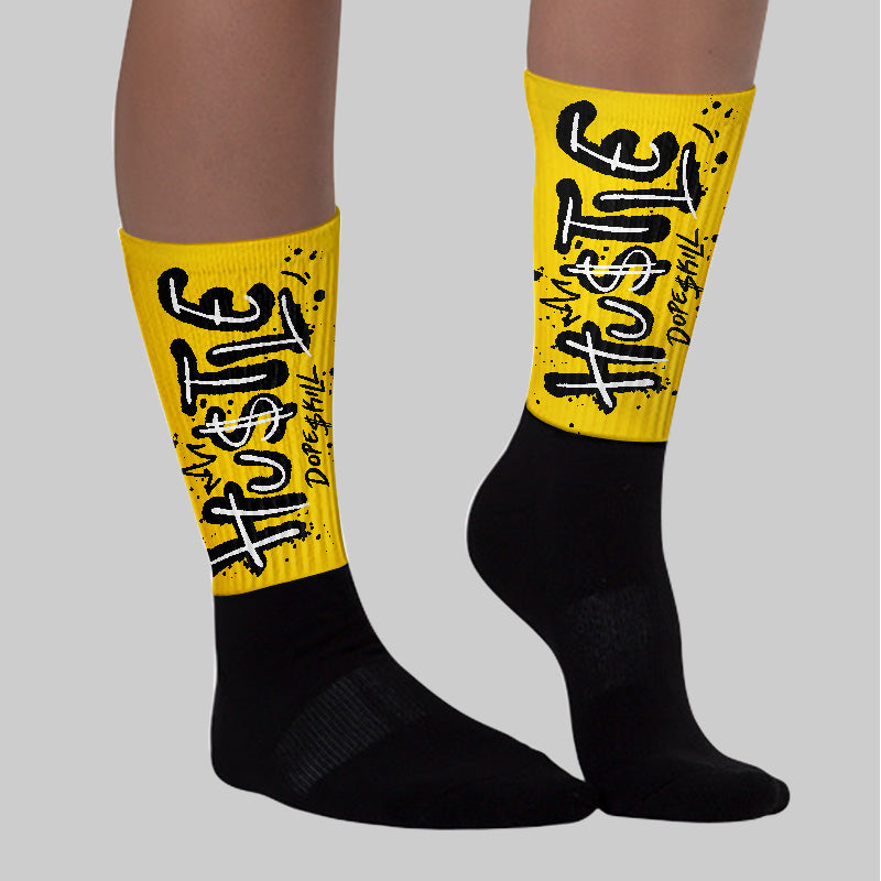 Yellow Ochre 6s superstreetwear Sublimated Socks Hustle Graphic