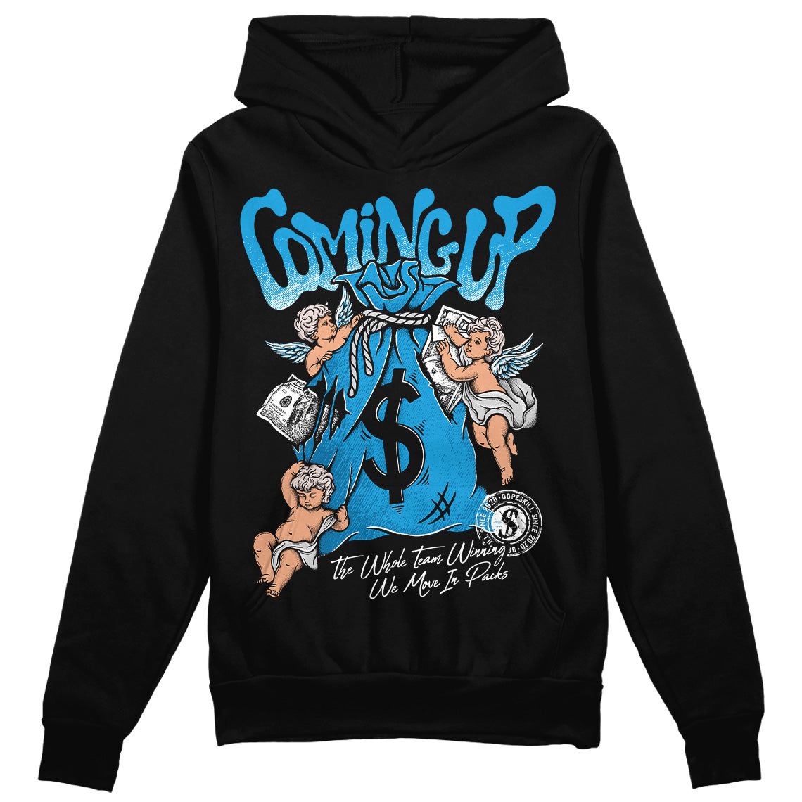 Military Blue 4s superstreetwear Hoodie Sweatshirt Money Bag Coming Up Graphic
