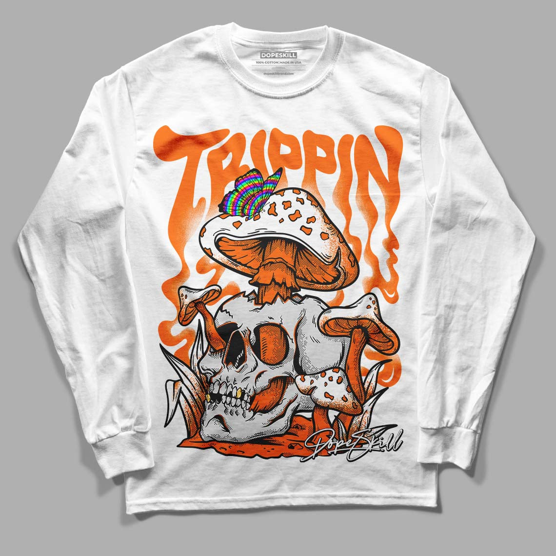 Orange Black White superstreetwear Long Sleeve T-Shirt Trippin Graphic