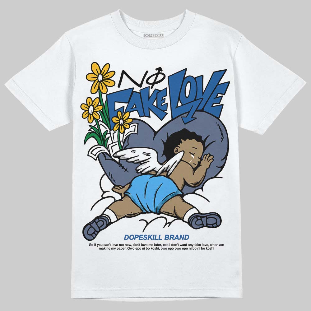 Diffused Blue 11s superstreetwear T-Shirt No Fake Love Graphic