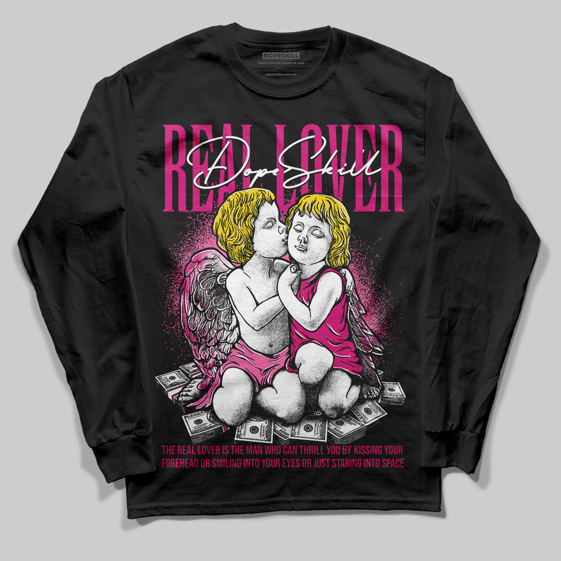 Rick RO Pink Leather Sneakers superstreetwear Long Sleeve T-Shirt Real Lover Graphic