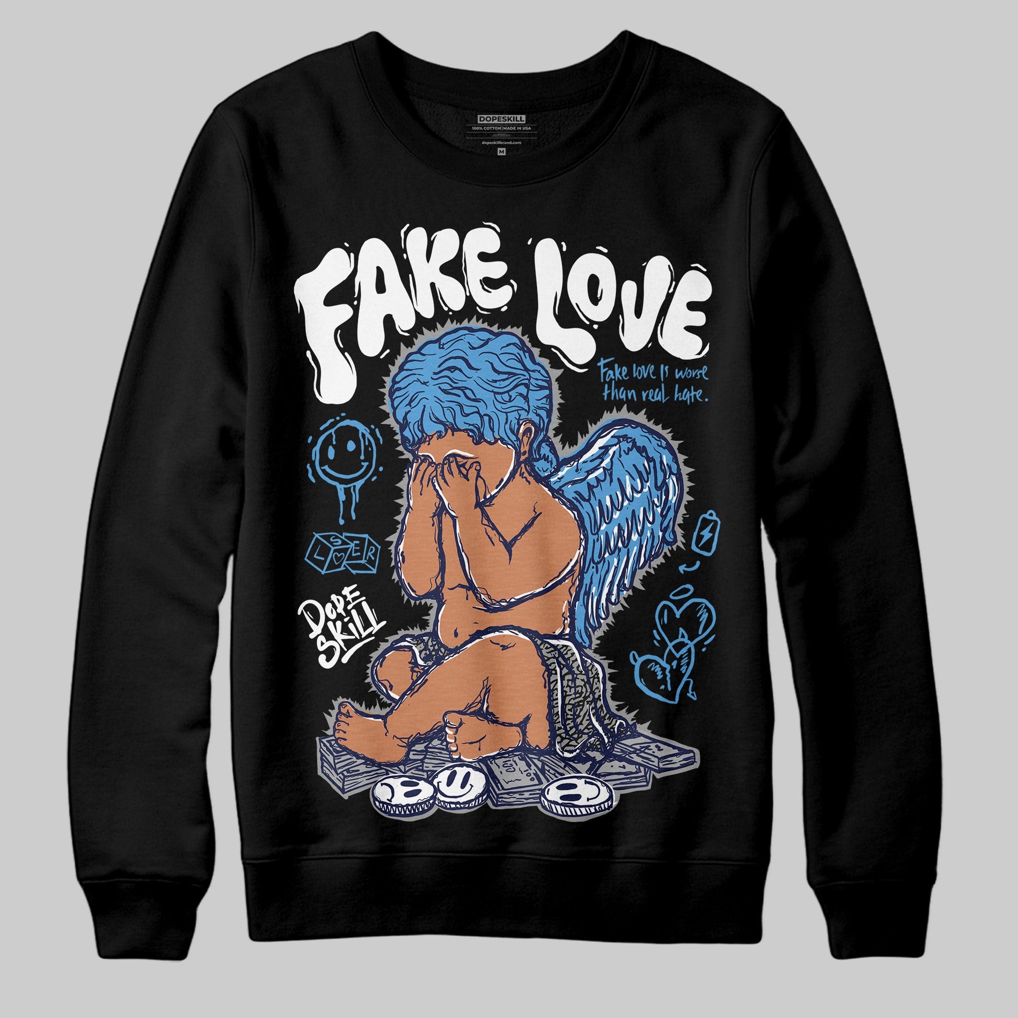 Midnight Navy 3s superstreetwear Sweatshirt False Love Graphic