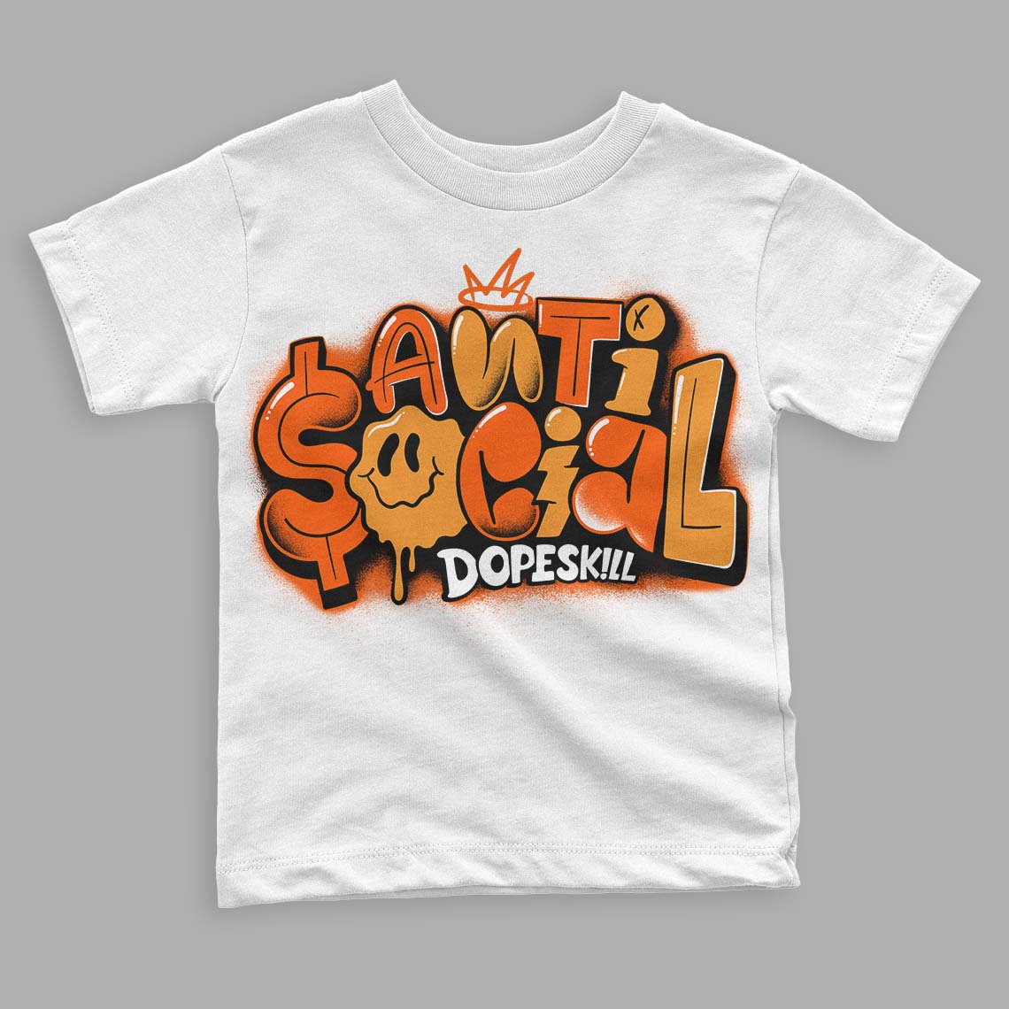 Brilliant Orange 12s superstreetwear Toddler Kids T-shirt Anti Social Graphic