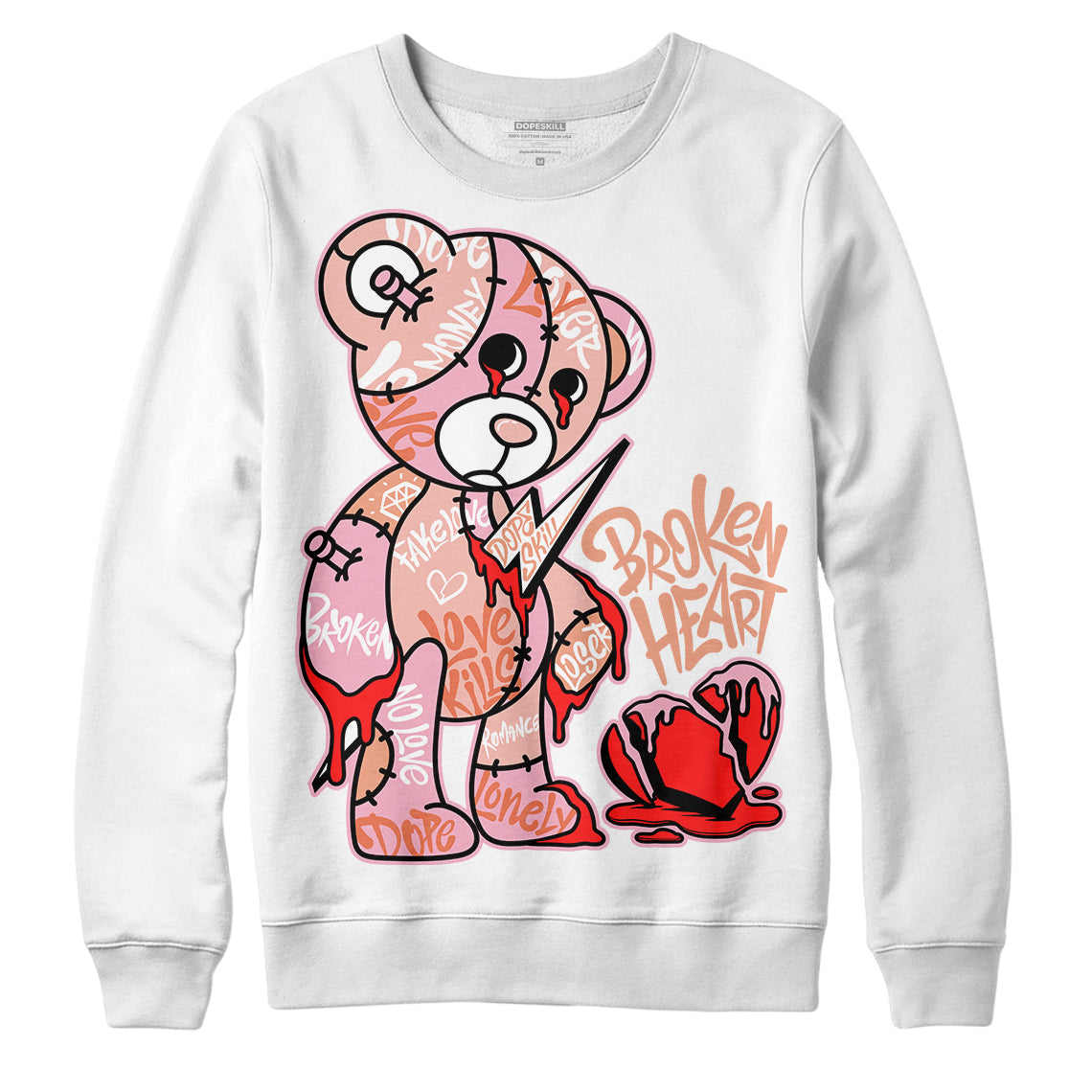 Legend Pink 11s superstreetwear Sweatshirt Broken Heart Graphic
