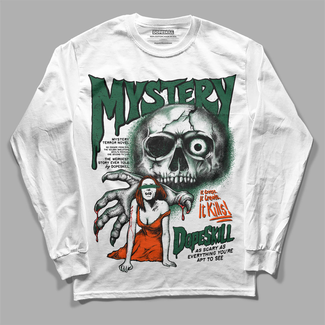Dunk Team Dark Green Orange superstreetwear Long Sleeve T-Shirt Mystery Ghostly Grasp Graphic