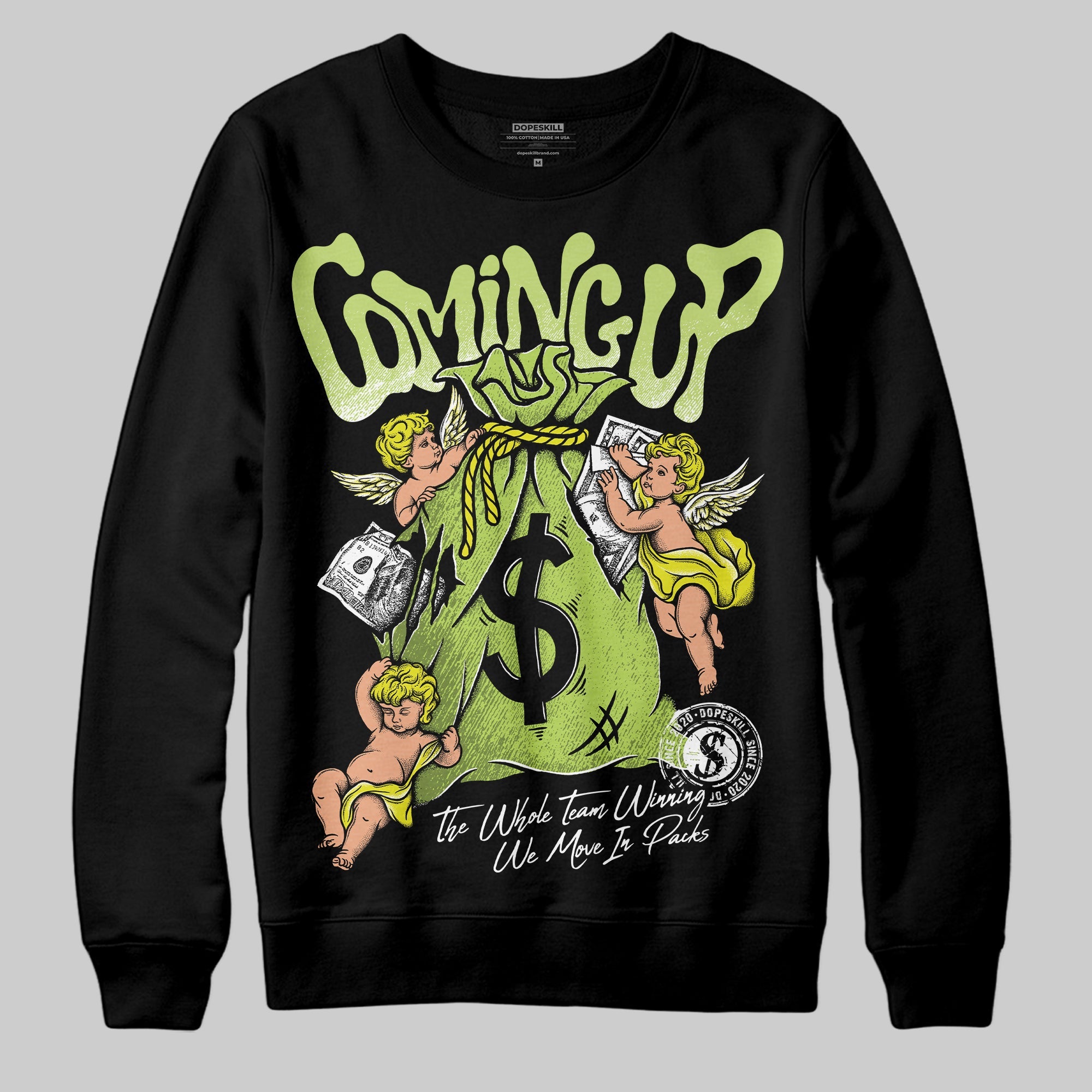 Bright Cactus 13s superstreetwear Sweatshirt Money Bag Coming Up Graphic