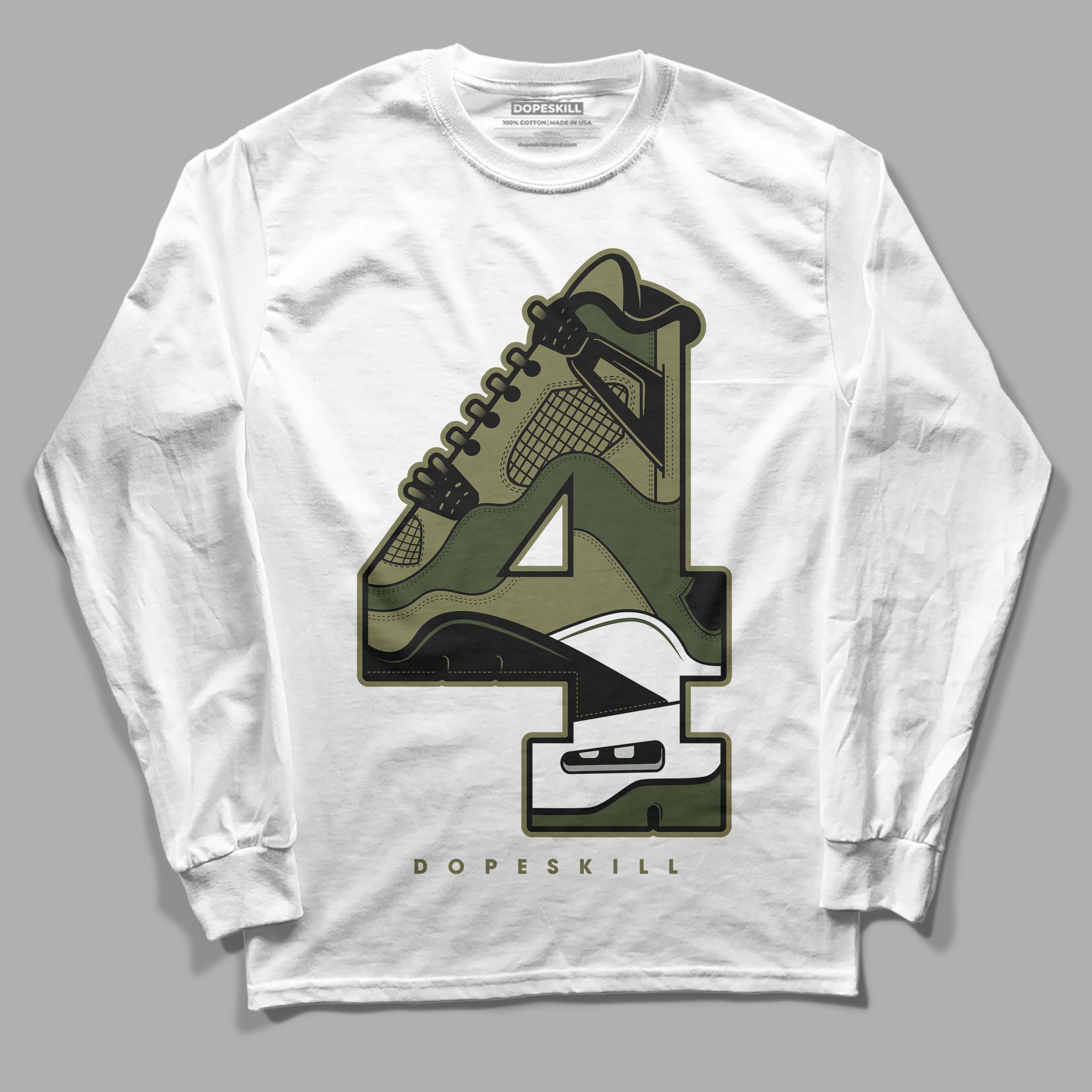 Craft Olive 4s superstreetwear Long Sleeve T-Shirt No.4 Graphic