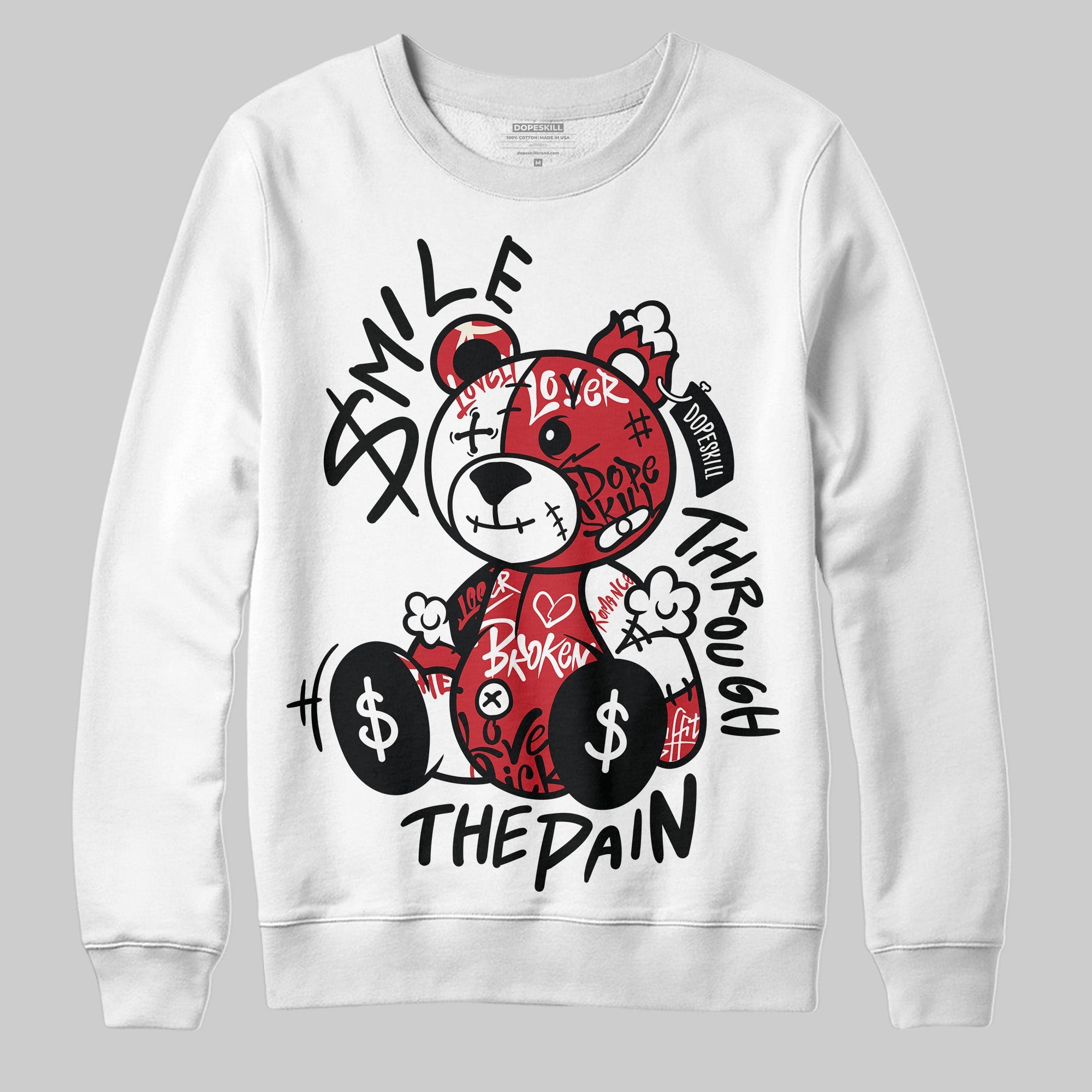 Bred 11s superstreetwear Sweatshirt Smile Through The Pain Graphic