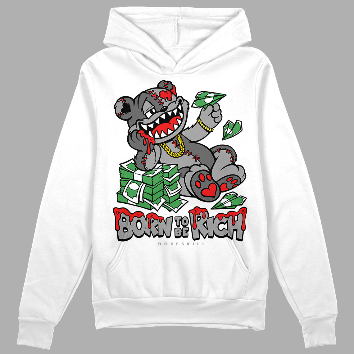 Grey Collection superstreetwear Hoodie Sweatshirt Born To Be Rich Graphic