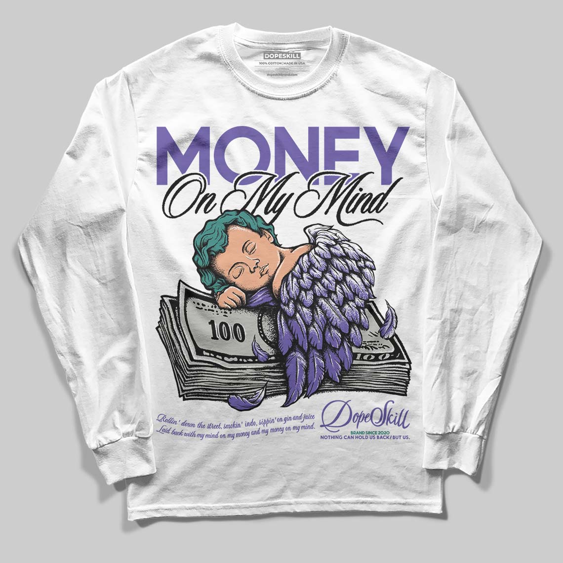 Grape 5s superstreetwear Long Sleeve T-Shirt MOMM Graphic