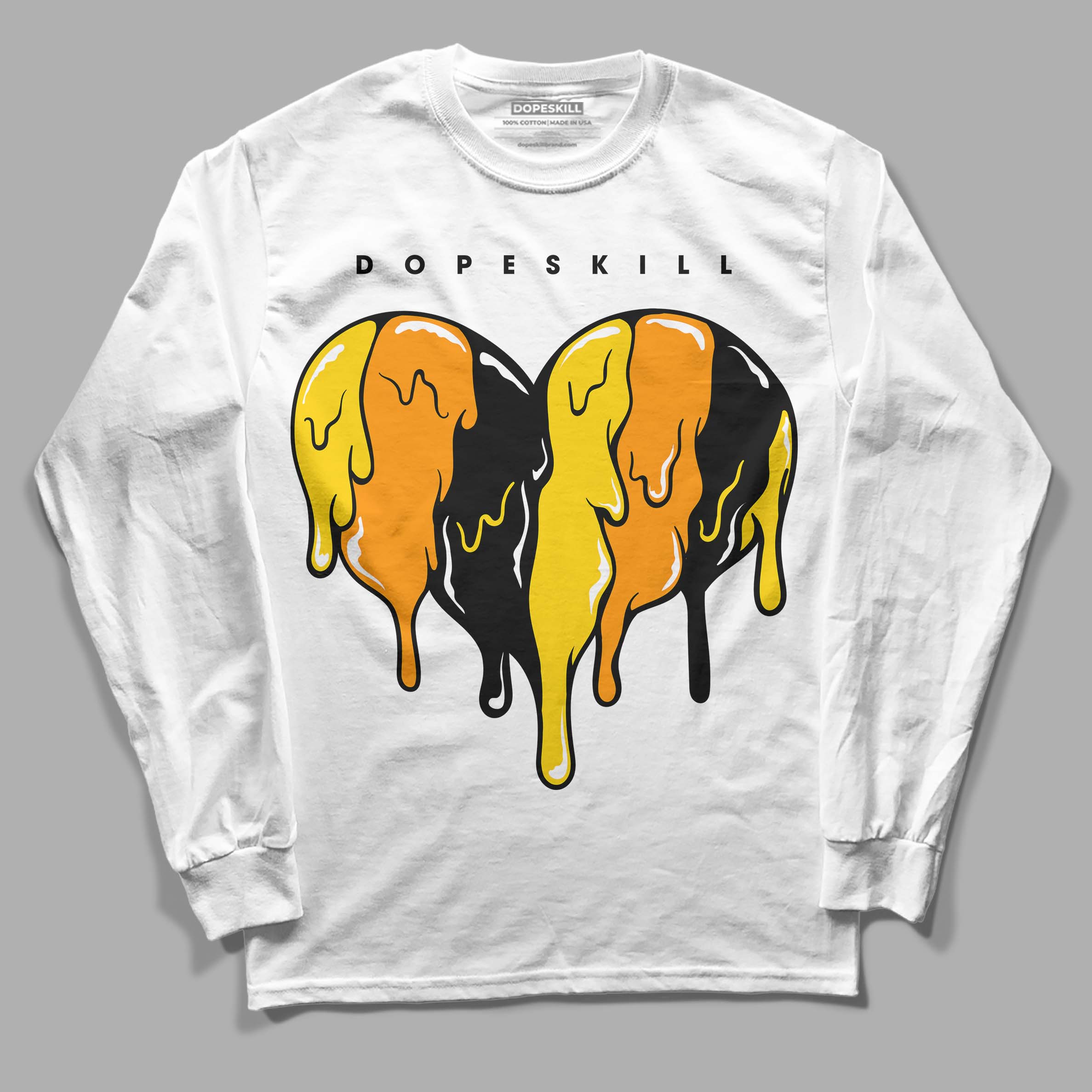 Yellow Ochre 6s superstreetwear Long Sleeve T-Shirt Slime Drip Heart Graphic