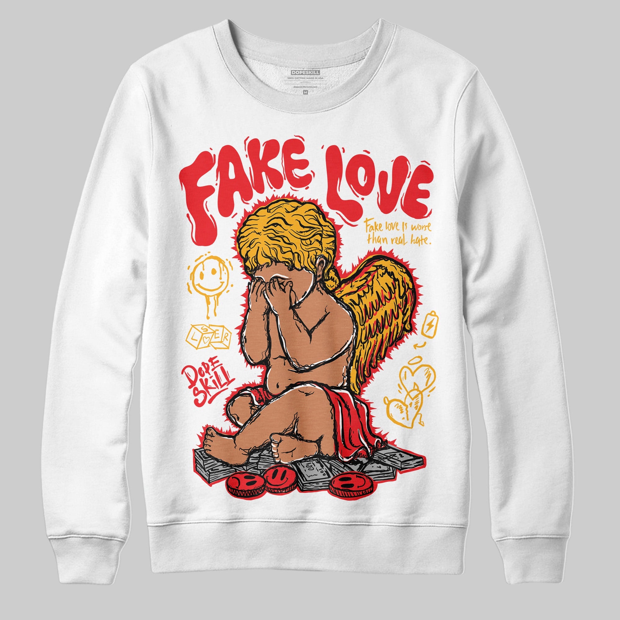Red Collection superstreetwear Sweatshirt False Love Graphic