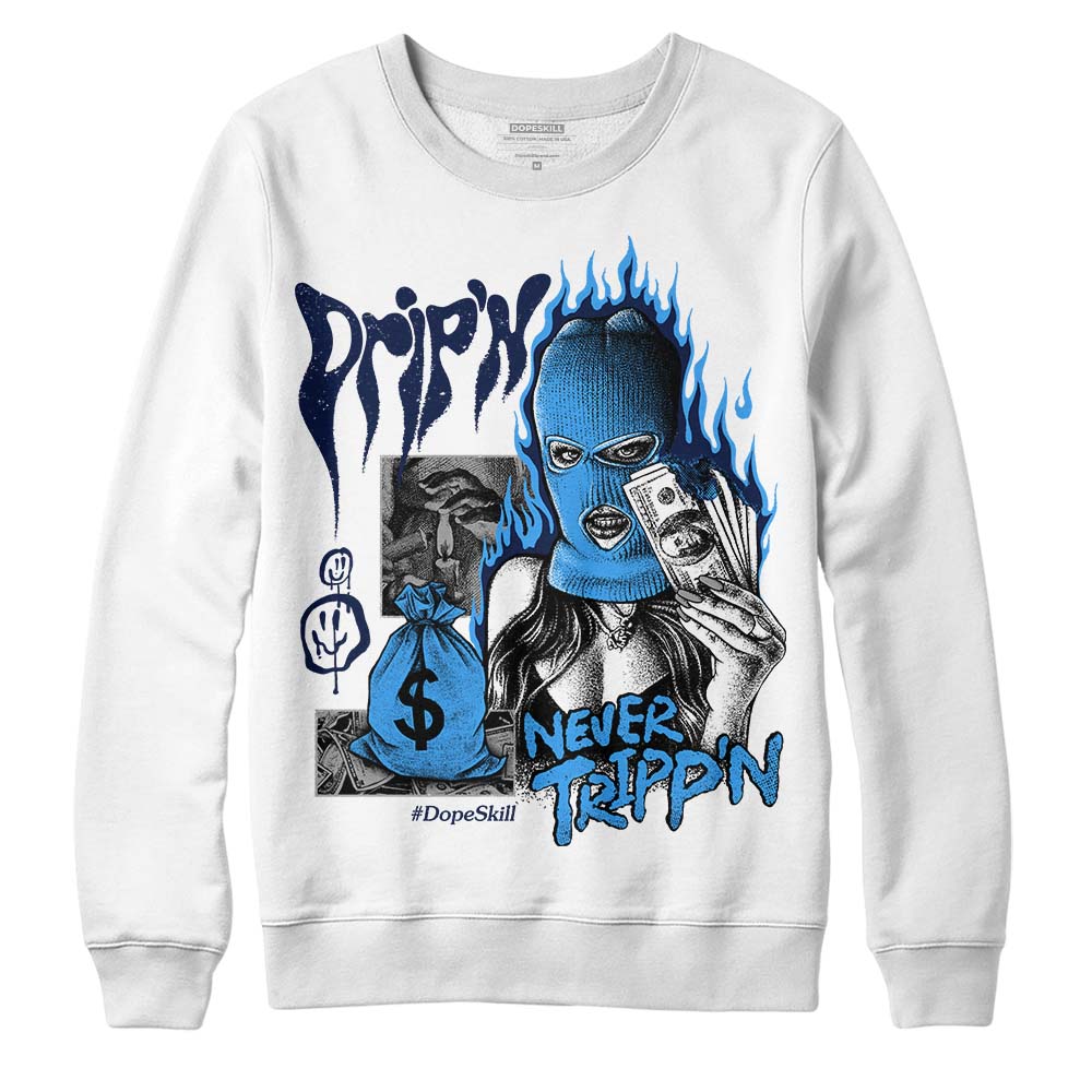 AJ Spizike White Obsidian superstreetwear Sweatshirt Drip'n Never Tripp'n Graphic
