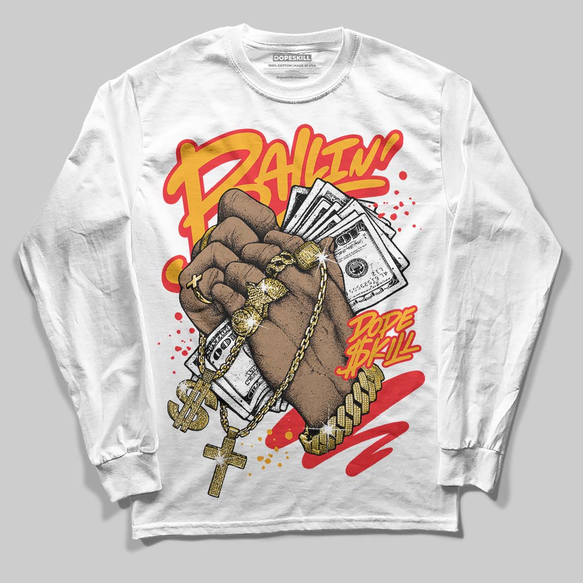 Red Collection superstreetwear Long Sleeve T-Shirt Always Ballin' Graphic