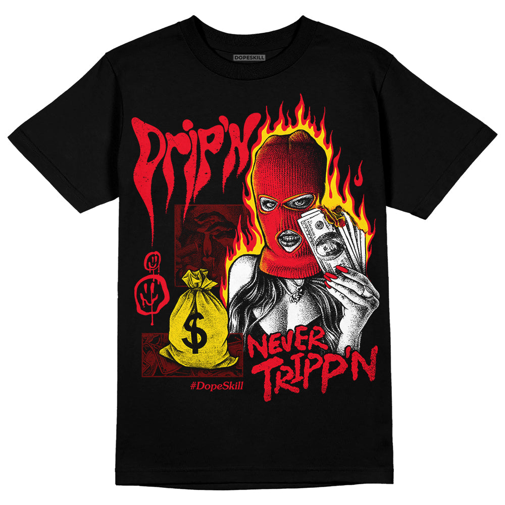 Red Thunder 4s superstreetwear T-shirt Drip'n Never Tripp'n Graphic