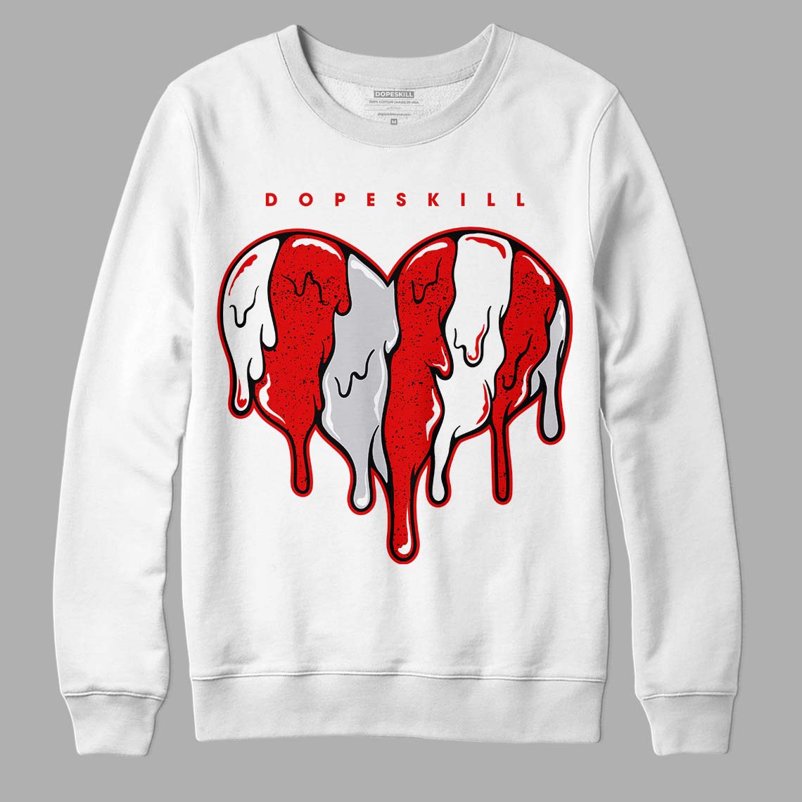 Red Cement 4S superstreetwear Sweatshirt Slime Drip Heart Graphic
