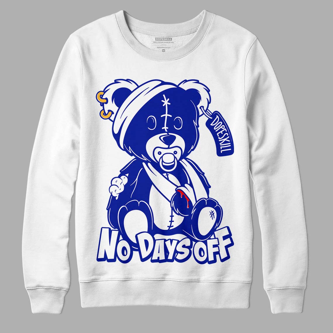 Racer Blue White Dunk Low superstreetwear Sweatshirt Hurt Bear Graphic