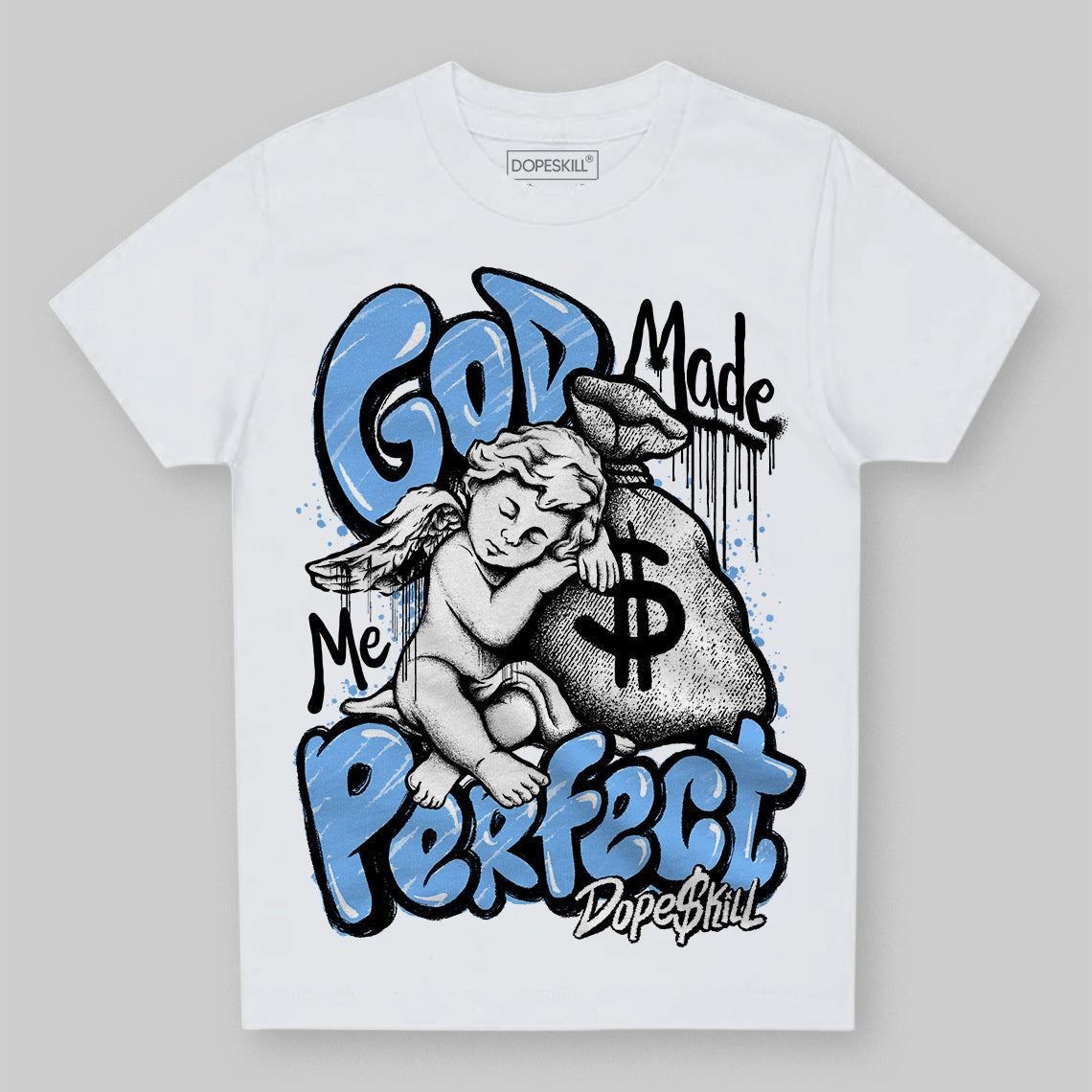 Powder Blue 9s superstreetwear Toddler Kids T-shirt God Made Me Perfect Graphic