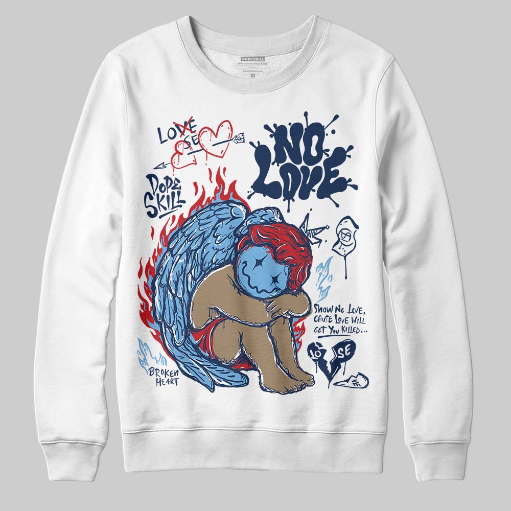 Summit White Navy 4s superstreetwear Sweatshirt No Love Graphic