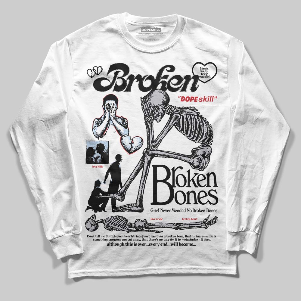 Black Metallic Reimagined 5s superstreetwear Long Sleeve T-Shirt Broken Bones Graphic