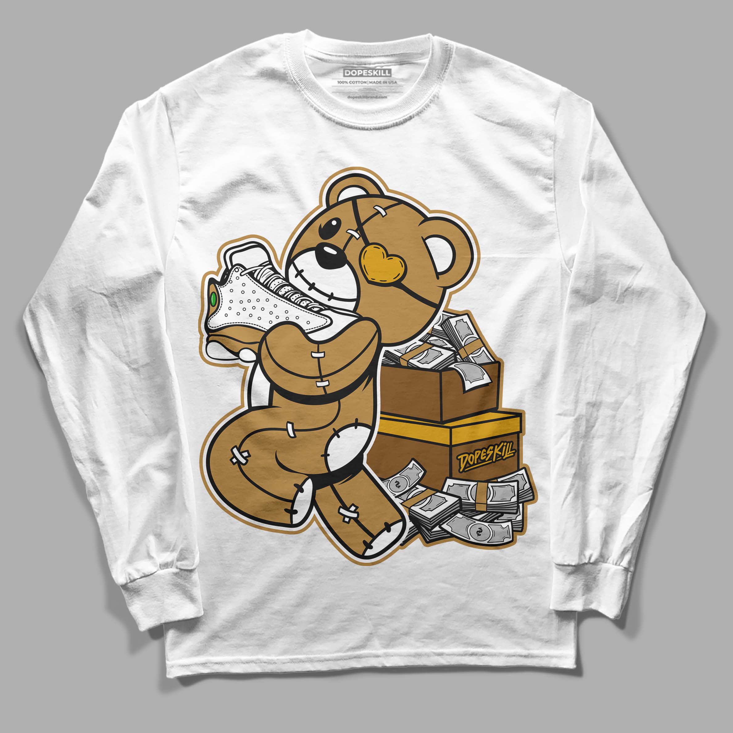 Wheat 13s superstreetwear Long Sleeve T-Shirt Bear Steals Sneaker Graphic