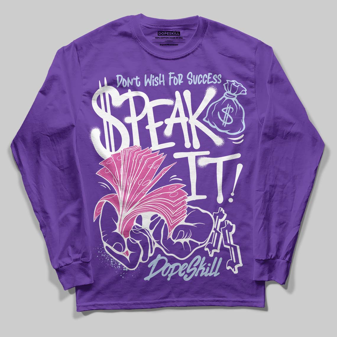 Grape 5s superstreetwear Long Sleeve T-Shirt Speak It Graphic
