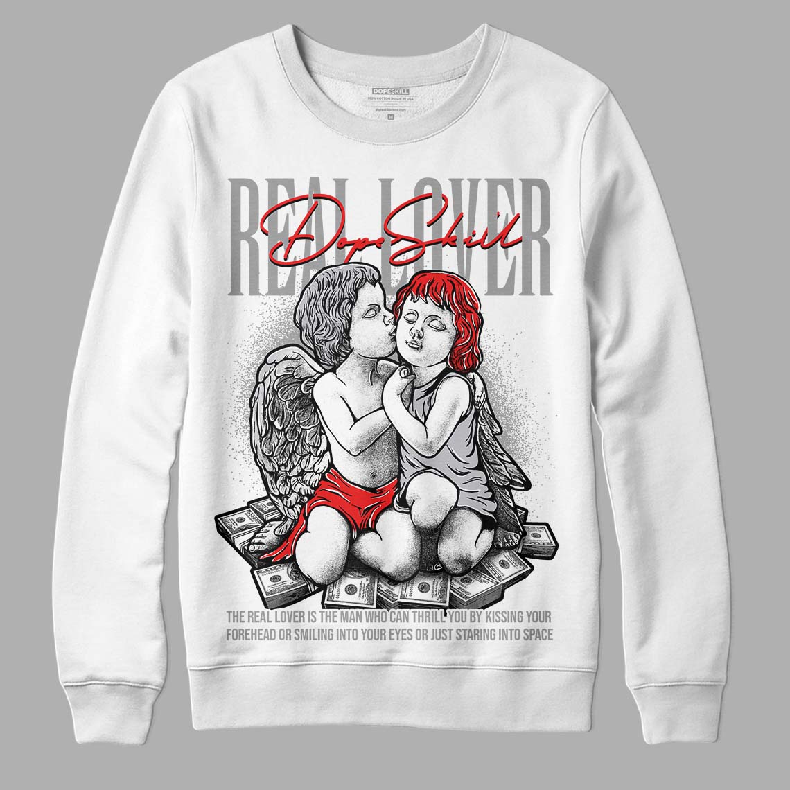 Grey Collection superstreetwear Sweatshirt Real Lover Graphic