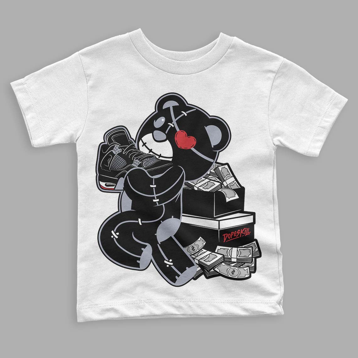 Bred Reimagined 4s superstreetwear Toddler Kids T-shirt Bear Steals Sneaker Graphic