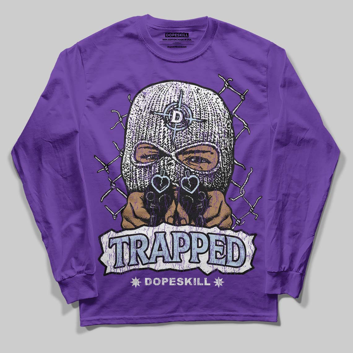 Grape 5s superstreetwear Long Sleeve T-Shirt New Trapped Graphic