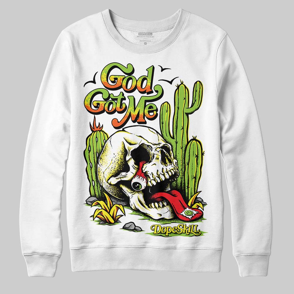 Neon Green Collection superstreetwear Sweatshirt God Got Me Graphic