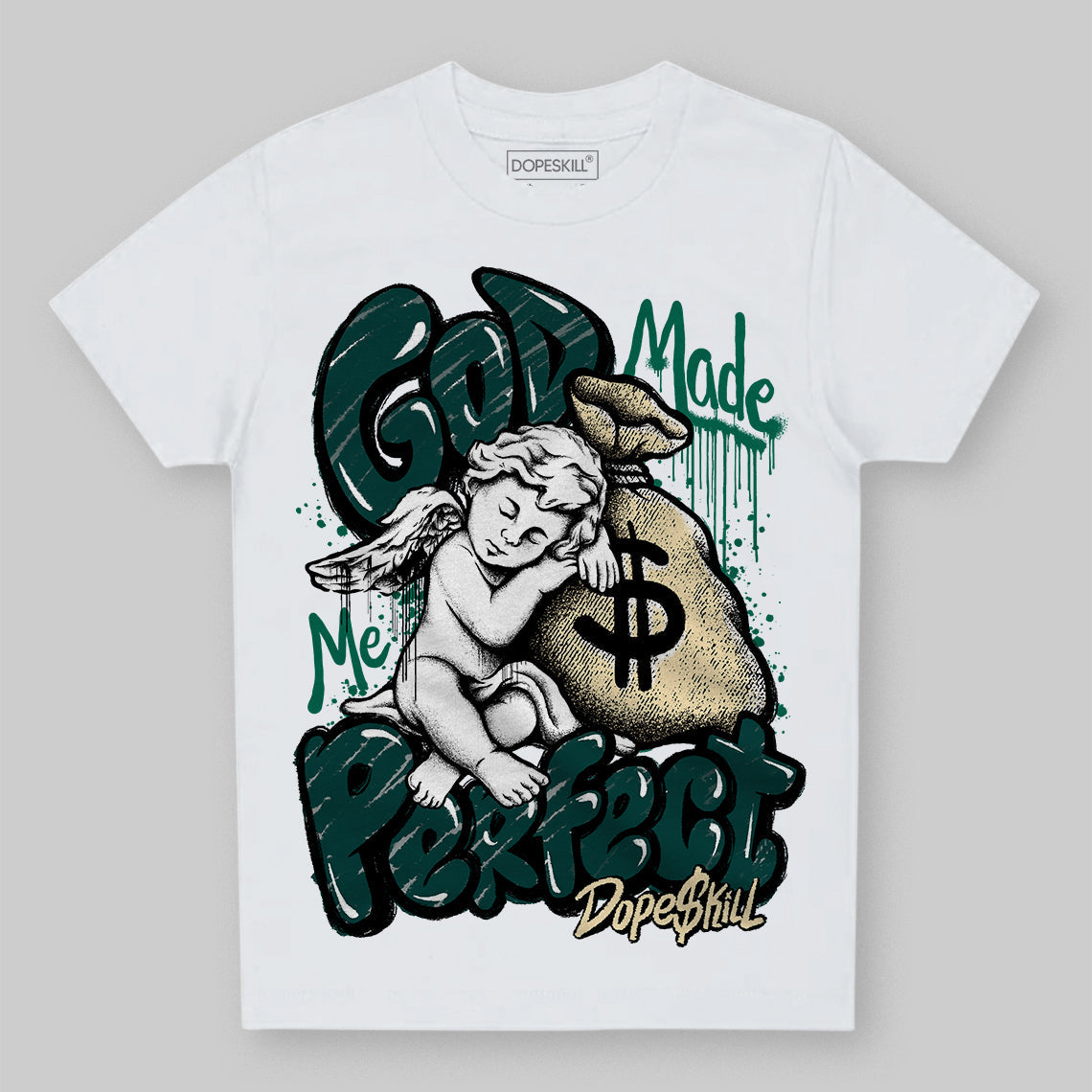 Oxidized Green 4s superstreetwear Toddler Kids T-shirt God Made Me Perfect Graphic