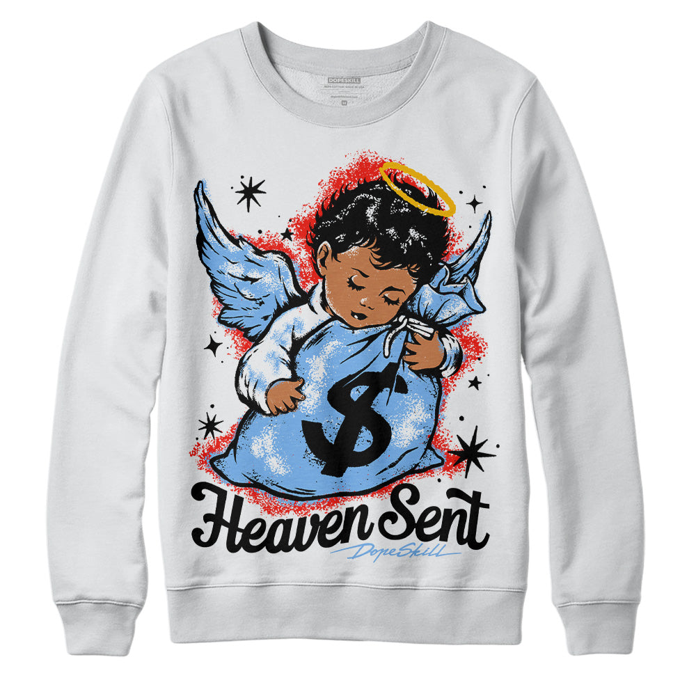 Powder Blue 9s superstreetwear Sweatshirt Heaven Sent Graphic