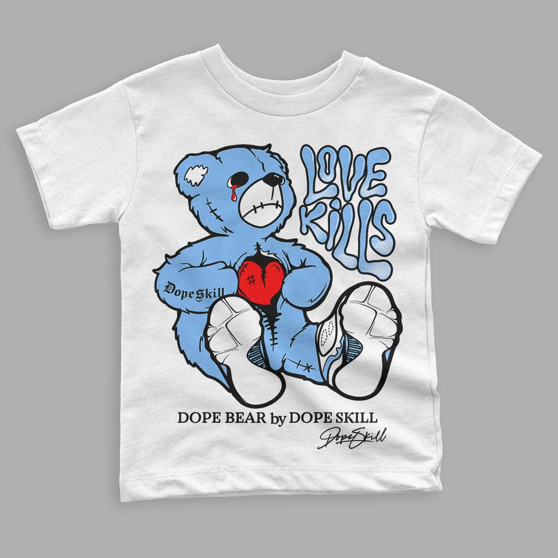 Powder Blue 9s superstreetwear Toddler Kids T-shirt Love Kills Graphic